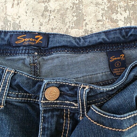 Seven7 Women's Blue Jean Shorts Size 6 - Picture 4 of 8